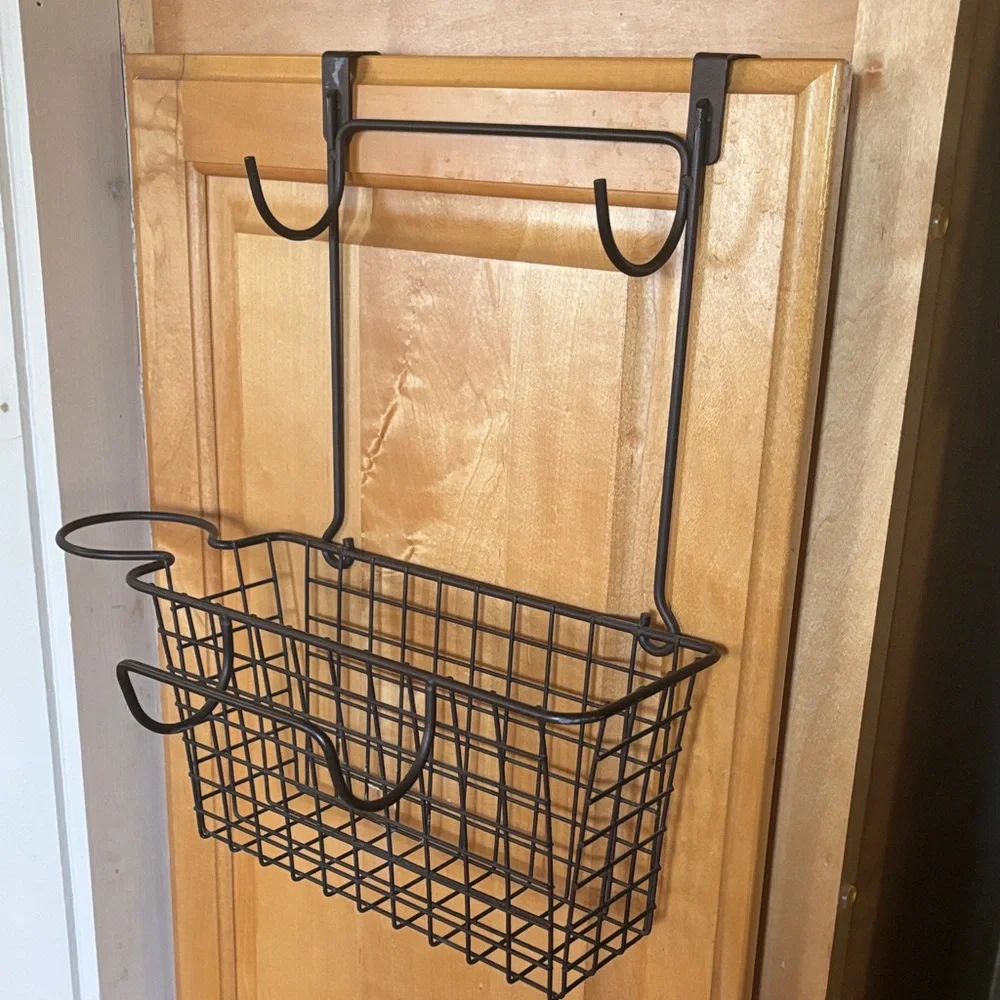 Black Over-the-Door Wire Basket